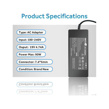 90W 19V 4.74A AC Adapter Charger for HP Pavilion DV4 DV5 DV6 DV7 G60 Elitebook 8440p 8470p Probook 4430s 4520s, Pavilion All-in-One Desktop PC 20-B010 22-3020 23-g010 Power Cord