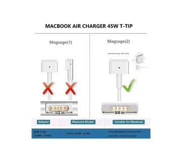 MacBook Charger 45W T-Tip | MagSafe 1 Power Adapter for MacBook Air