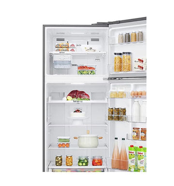 438L Net Capacity, Top Mount Double Door Refrigerator With Linear Cooling And Smart Inverter Compressor 435.81 kW GR-C619HLCL Platinum Silver