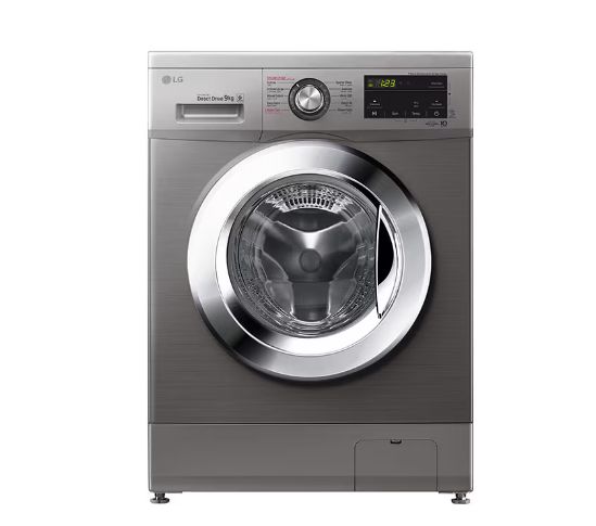 LG 9kg Front Load Washing Machine, Silver